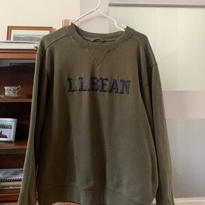 L.L. Bean Men's Dark Olive Crewneck Sweater